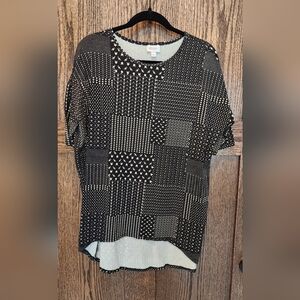 LuLaRoe Black & Cream Irma Tunic
